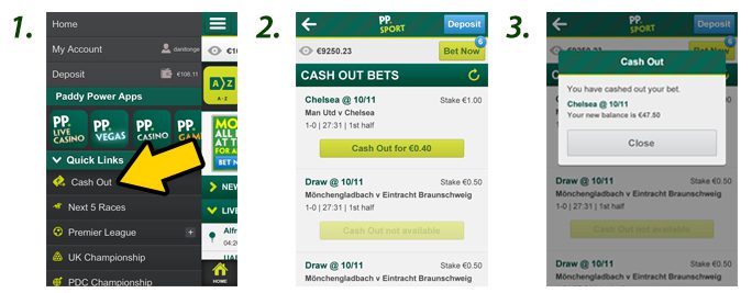 How to cash out with paddy power app