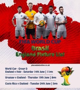 England World Cup Fixtures